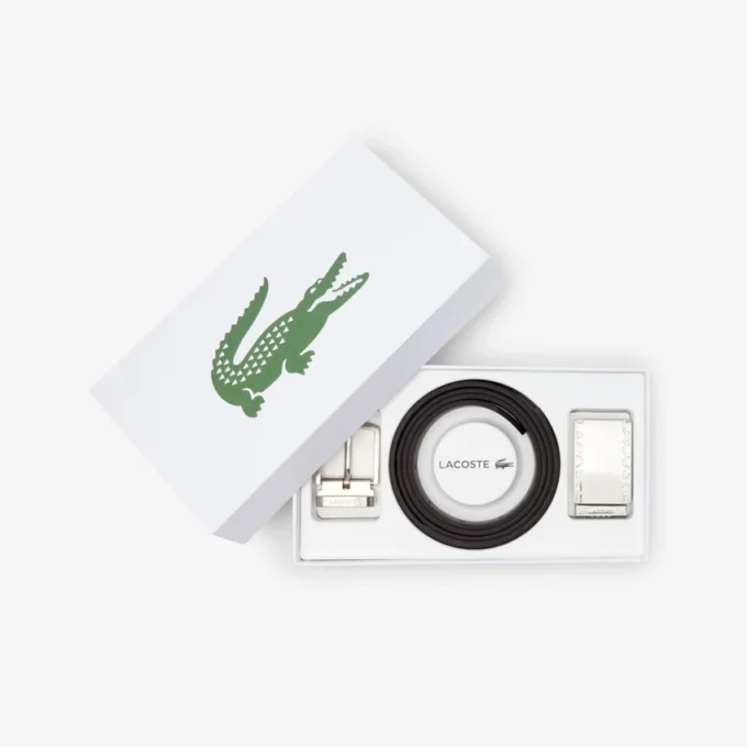 Coffret cadeau ceinture et boucle en cuir lisse Coffret cadeau ceinture et boucle en cuir lisse
