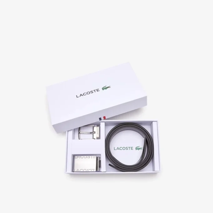 Coffret cadeau ceinture et boucle en cuir lisse Coffret cadeau ceinture et boucle en cuir lisse