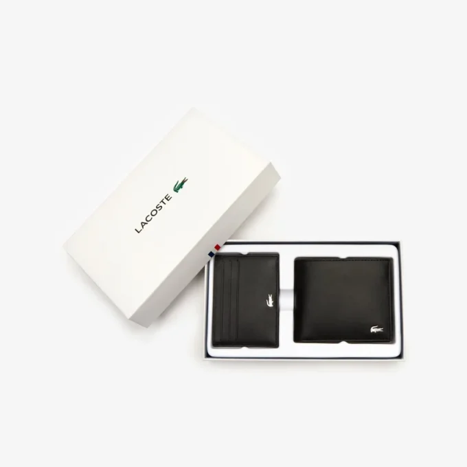 Coffret cadeau portefeuille et porte-cartes en cuir Fg