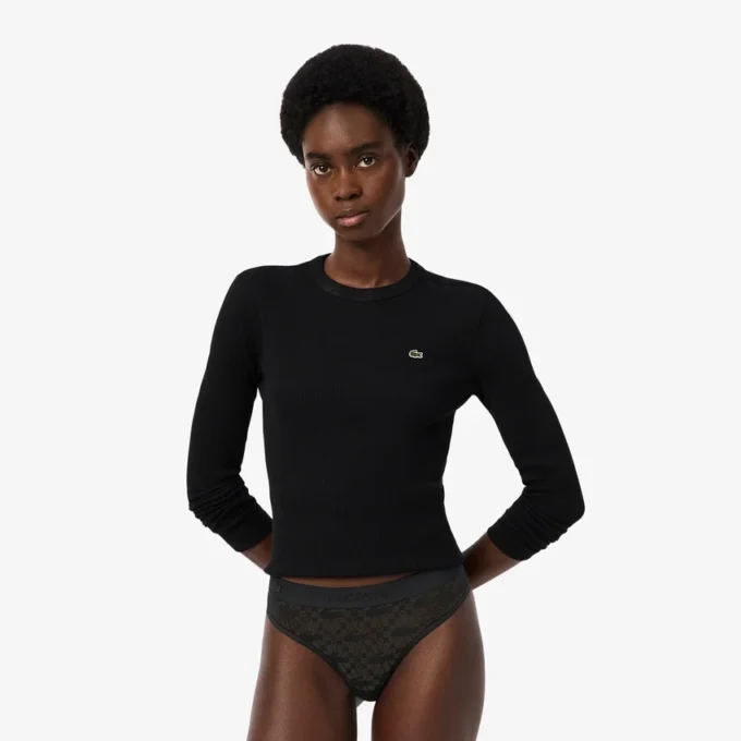 Culotte string en dentelle avec logo à la taille Culotte string en dentelle avec logo à la taille