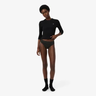 Culotte string en dentelle avec logo à la taille