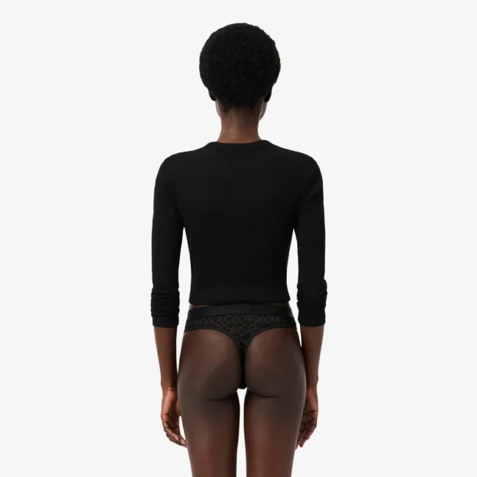 Culotte string en dentelle avec logo à la taille Culotte string en dentelle avec logo à la taille