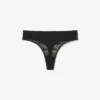 Culotte string en dentelle avec logo à la taille Culotte string en dentelle avec logo à la taille