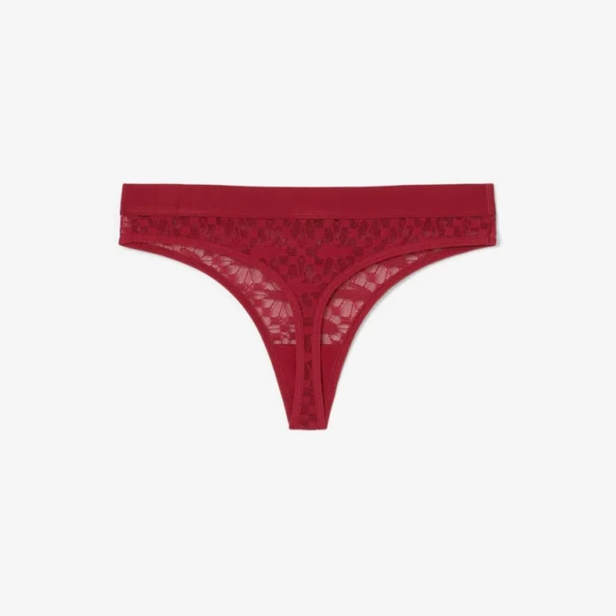 Culotte string en dentelle avec logo à la taille Culotte string en dentelle avec logo à la taille