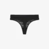 Culotte string en dentelle avec logo à la taille Culotte string en dentelle avec logo à la taille
