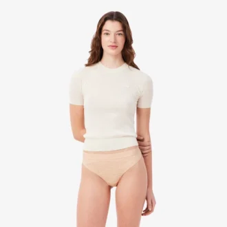 Culotte string en maille avec logo à la taille