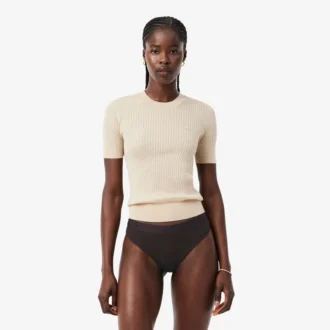 Culotte string en maille avec logo à la taille