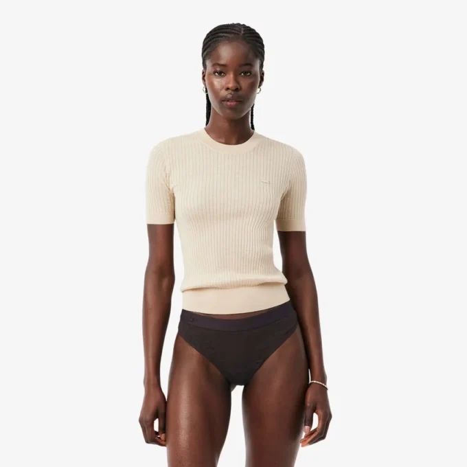 Culotte string en maille avec logo à la taille Culotte string en maille avec logo à la taille