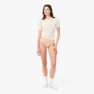 Culotte string en maille avec logo à la taille