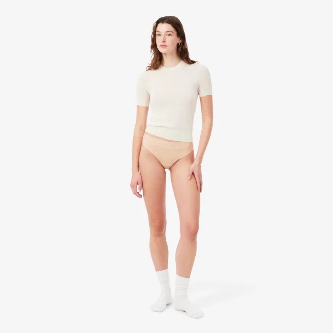 Culotte string en maille avec logo à la taille