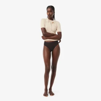 Culotte string en maille avec logo à la taille
