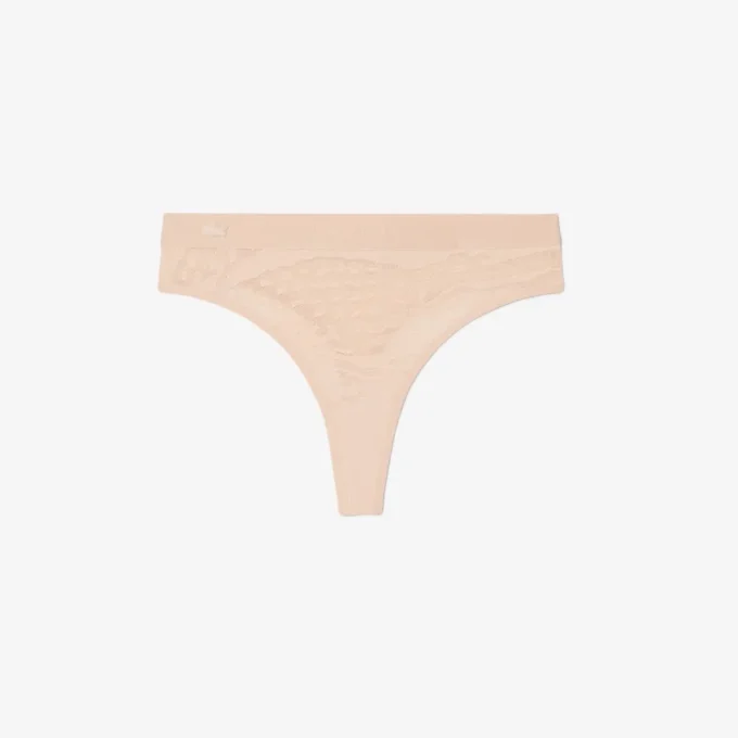 Culotte string en maille avec logo à la taille