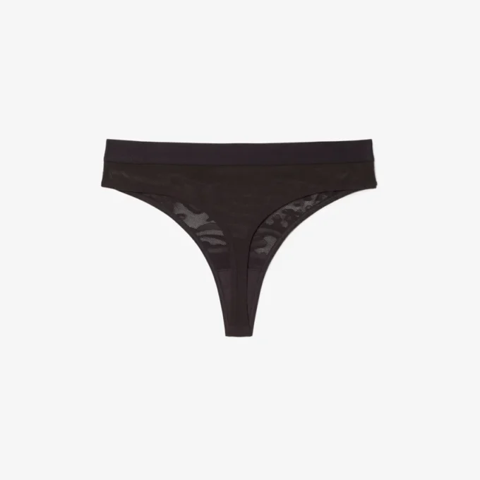 Culotte string en maille avec logo à la taille Culotte string en maille avec logo à la taille