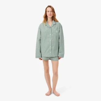 Ensemble de pyjama oversize en popeline rayée