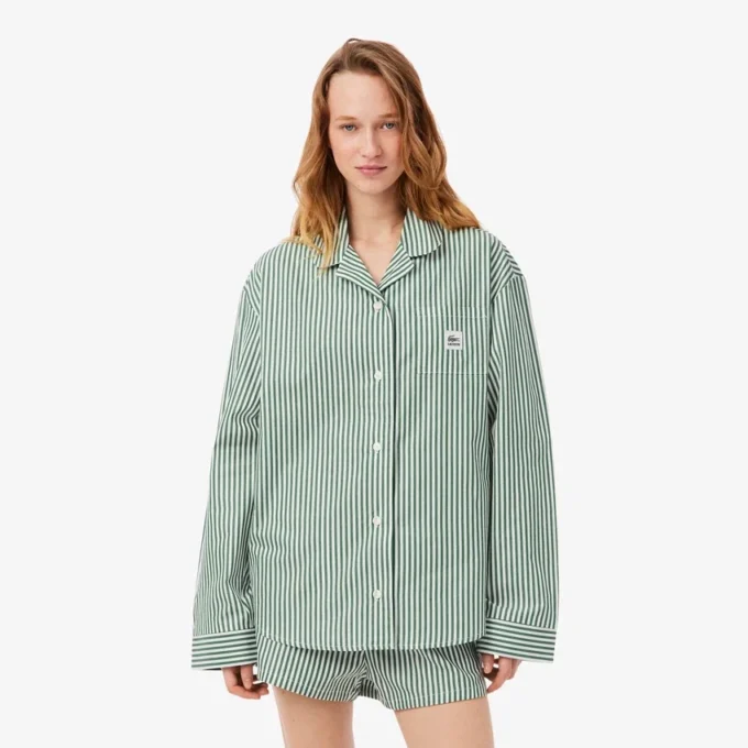 Ensemble de pyjama oversize en popeline rayée Ensemble de pyjama oversize en popeline rayée