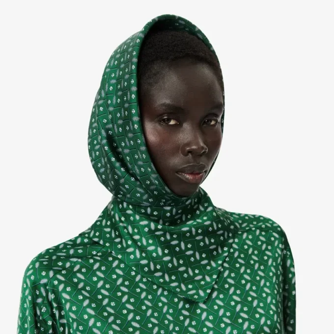 Foulard carré en soie imprimé Runway Foulard carré en soie imprimé Runway