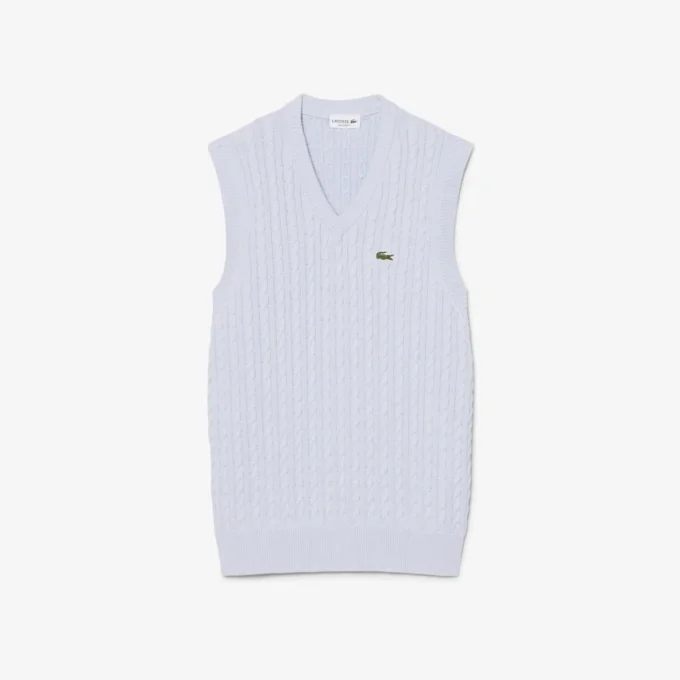 Gilet en coton à mailles torsadées pour homme Gilet en coton à mailles torsadées pour homme