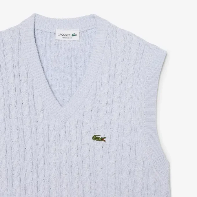 Gilet en coton à mailles torsadées pour homme Gilet en coton à mailles torsadées pour homme