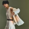 Gilet en laine à mailles torsadées pour femme