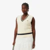 Gilet en laine à mailles torsadées pour femme