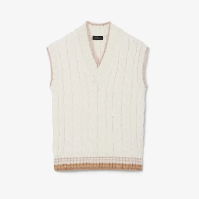 Gilet en laine à mailles torsadées Runway Gilet en laine à mailles torsadées Runway