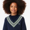 Gilet sans manches à col en V en coton pour fille Gilet sans manches à col en V en coton pour fille