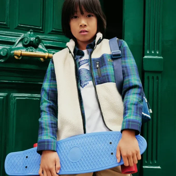 Gilet sans manches en polaire Sherpa pour garçon