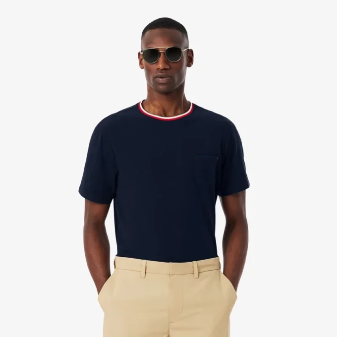 Haut de pyjama pour homme à col contrasté
