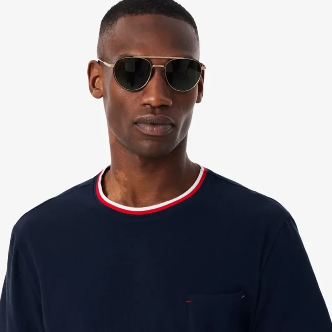 Haut de pyjama pour homme à col contrasté