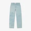 Jean en denim à coupe droite pour homme avec motif paysage