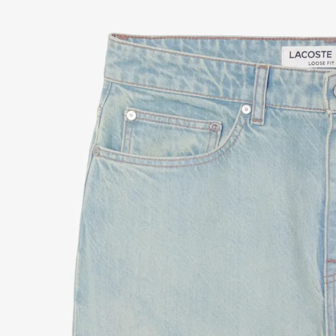 Jean en denim à coupe droite pour homme avec motif paysage