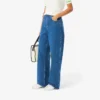 Jean en denim à coupe large pour femme