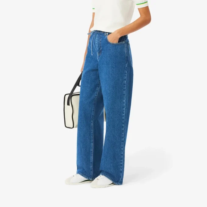 Jean en denim à coupe large pour femme