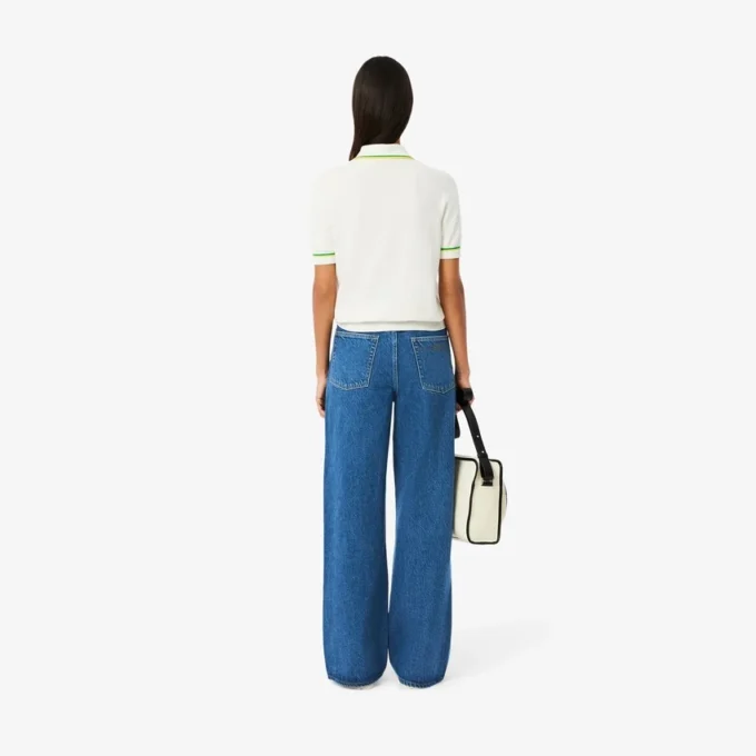 Jean en denim à coupe large pour femme