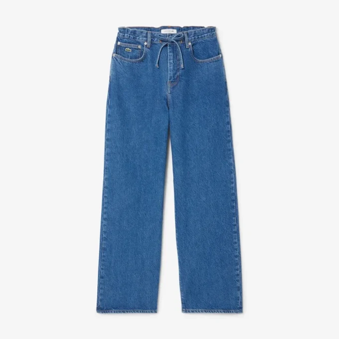 Jean en denim à coupe large pour femme