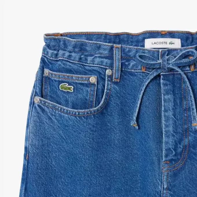 Jean en denim à coupe large pour femme