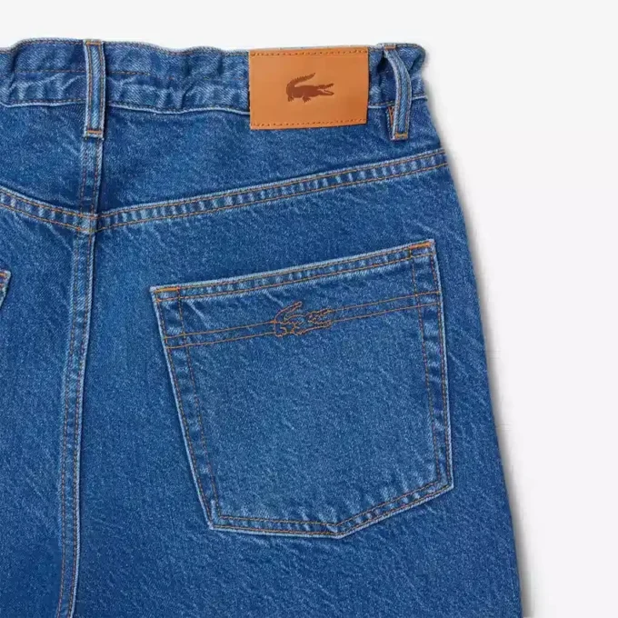 Jean en denim à coupe large pour femme