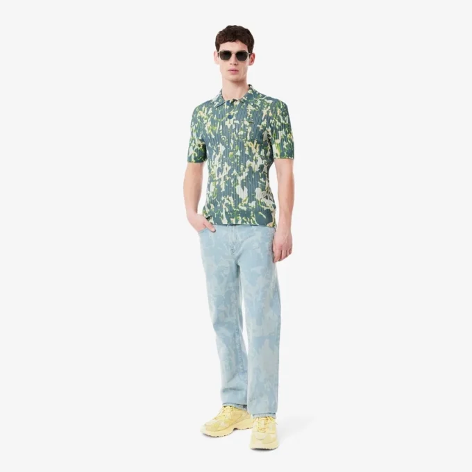 Jean en denim imprimé coupe droite pour homme