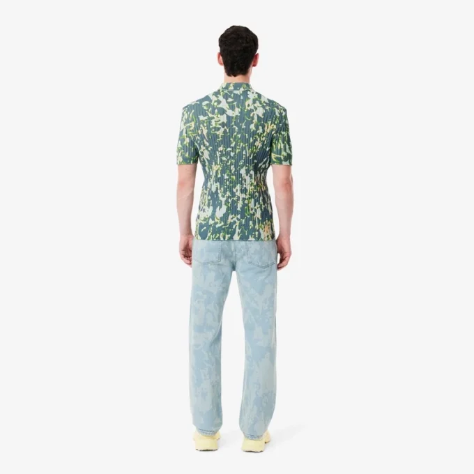 Jean en denim imprimé coupe droite pour homme