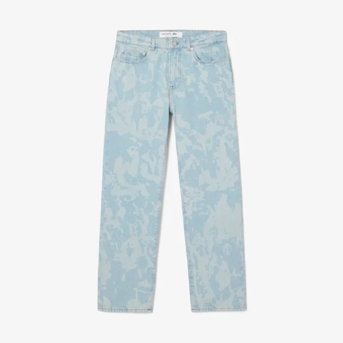Jean en denim imprimé coupe droite pour homme