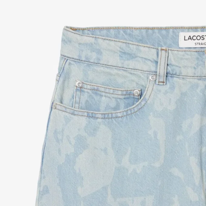 Jean en denim imprimé coupe droite pour homme