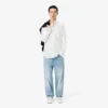 Jean indigo 5 poches coupe droite pour homme