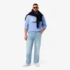Jean indigo 5 poches coupe droite pour homme
