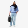 Jean indigo 5 poches coupe droite pour homme