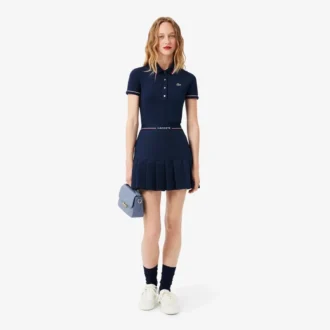 Jupe courte plissée en laine mélangée pour femme