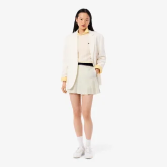 Jupe courte plissée en laine mélangée pour femme