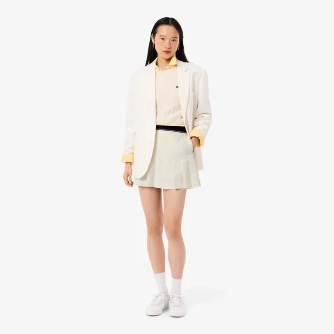 Jupe courte plissée en laine mélangée pour femme Jupe courte plissée en laine mélangée pour femme