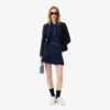 Jupe courte plissée en laine mélangée pour femme Jupe courte plissée en laine mélangée pour femme