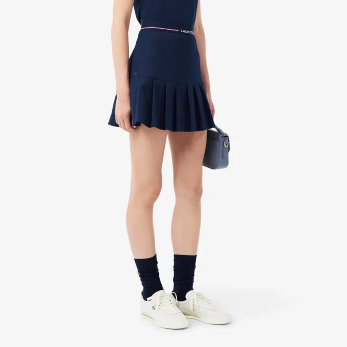 Jupe courte plissée en laine mélangée pour femme Jupe courte plissée en laine mélangée pour femme