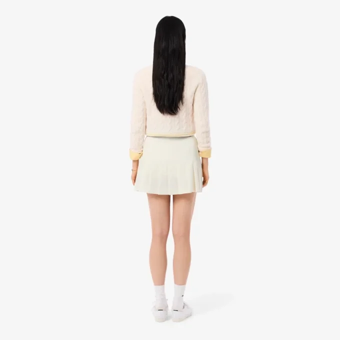 Jupe courte plissée en laine mélangée pour femme Jupe courte plissée en laine mélangée pour femme
